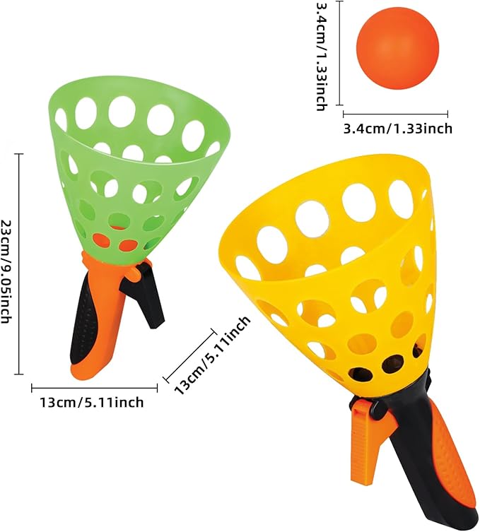 catch ball game for kids, Outdoor Indoor Games, Pop and Catch Ball Family Games with 2 Launcher Baskets and 12 Balls, Summer Beach Yard Sport Birthday Party Gifts Toys Ages 4 5 6 8 12+ Years Old