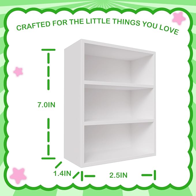 Dollhouse Bookshelf in 1:12 Scale, Realistic 3-Tier Open Shelf Dollhouse Library Furniture, Doll House Book Shelf Makes a Great Gift for Children and Collectors Alike