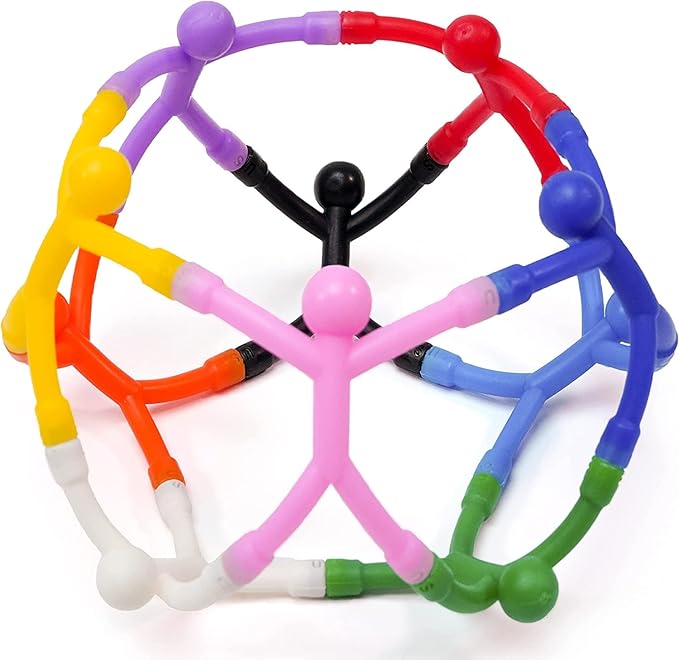 MAGMEN Classic Magnetic Toy Figures 10-Pack | Solid Colors | Premium Gift for Kids Ages 3-8 | Safe Neodymium Magnets | BPA-Free | Screen-Free STEM Fidget Toy for Travel, Desk & Classroom
