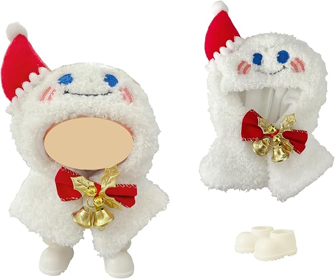Ezcora 5 Pack Christmas Doll Clothes Set for 17cm Doll – Santa, Reindeer, Snowman Costumes with Shoes, Scarves & Glasses Accessories, (No Dolls) (Christmas Outfit)