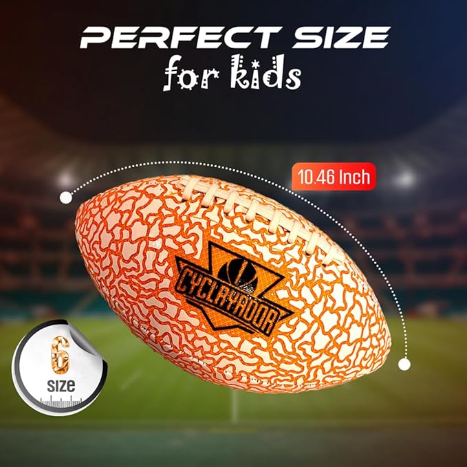 Glow in The Dark Kids Football #6 Rechargeable Light-Up Youth Pool Football,Ideal Gift for Ages 6-15