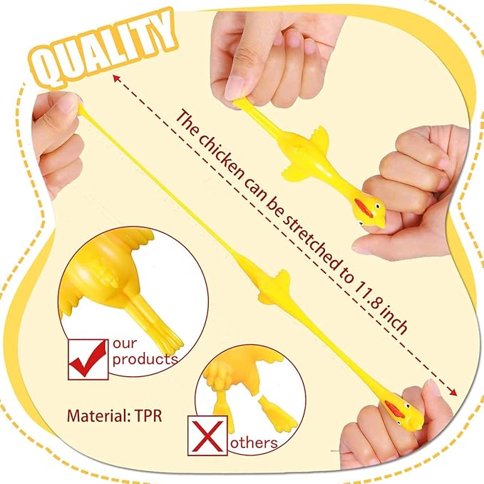 Slingshots Chicken Rubber Chicken 12 Dart Cups Flying Chicken Shooting Games Fidget Toys Stress Relief Finger flingers Stretchy Funny Party Game for Easter's Day Gift Children Adults