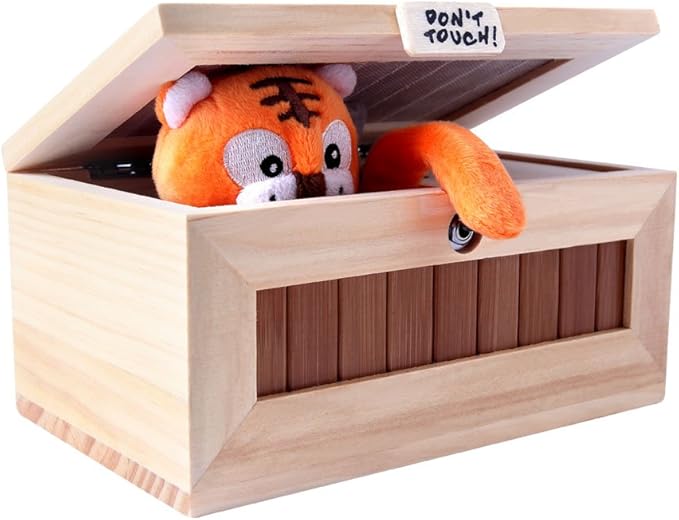 Don't Touch Useless Box with Attitude Leave Me Alone Surprises Machine-Gags & Practical Joke Decorative & Endless Fun- Cute Tiger