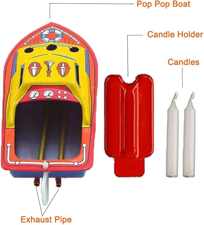 Charmgle Play Candles Powered Boat Tin Toy Classic Pop Pop Steam Boats Tintoy Creative Gifts Christmas Party Favor