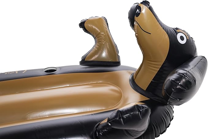 Summer Inflatable Black Dog Pool Float for Teens, Adults, and Pets