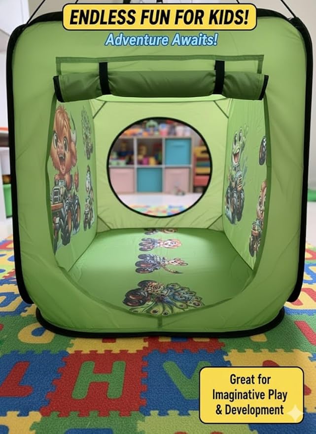 Pop Up Kids Play Tent – Foldable Playhouse for Boys, Girls, Toddlers & Babies with Carry Bag, 44 X 27'' Polyester, See-Through Breathable Mesh, Ideal for Birthday Gift, Kids Tent Indoor Outdoor