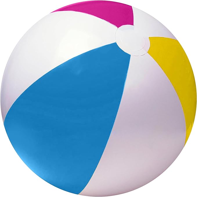 Happy Hippo 22" Beach Ball (Pack of 3), Inflatable Beach Balls, Swimming Pool Toys, Classic, Pastel
