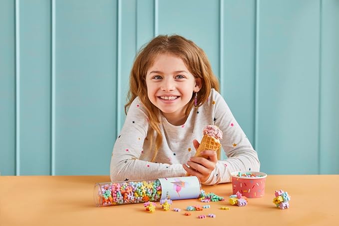 Plus-Plus 4350 Ingenious Construction Toy, Colour Mix Gelato, Ice, Creative Building Blocks Tube, Building Block Set for Children from 5 Years, 240 Pieces