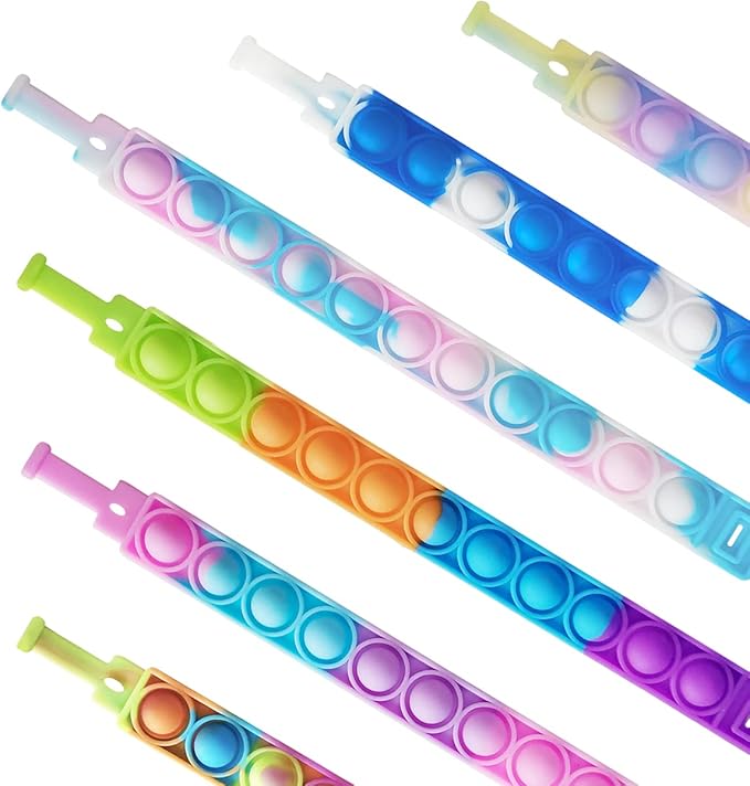 60 Pcs Pop Bracelet Bubble Fidget Sensory Toys for Party Favors, Pop Keychain Bulk for Classroom Prizes, Easter Egg Basket Stuffers Christmas Valentine Gifts for Kids Students