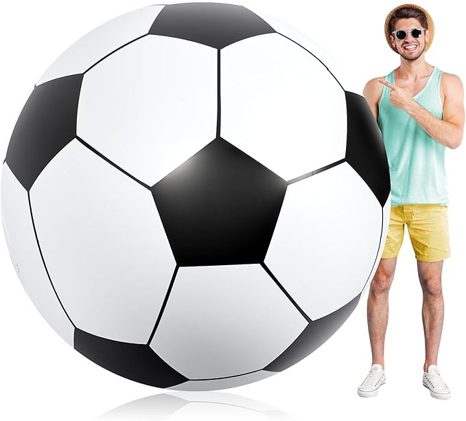 Lewtemi Big Inflatable Giant Soccer Ball Large Inflatable Beach Sport Ball Pool Party Decoration Toys Oversized Jumbo Beach Toy for Pool Water Sports Games