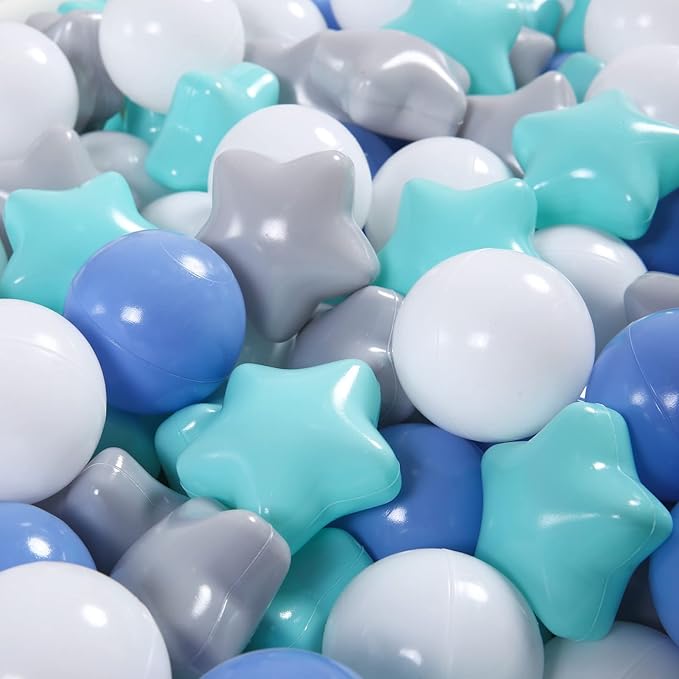 STARBOLO Star Ball Pit Balls for Toddlers -100pcs Pastel Colors Phthalate Free BPA Free Non-Toxic Crush Proof Play Balls Play Tent Pool Playhouse Playpen Party Decoration.