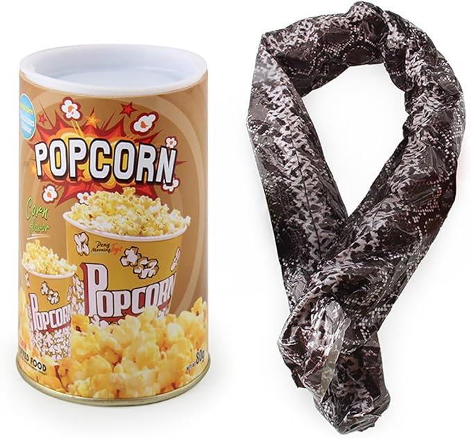 Cooplay Popup Snake in a Popcorn Can Prank, Halloween Fools Day Party Magic Trick Joke Gadget Fun Prank Gag Friend Christmas Toy