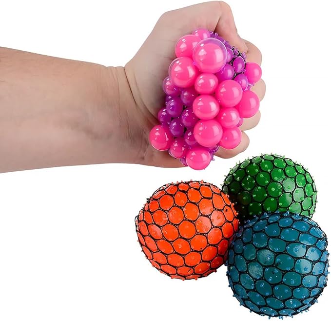 Rhode Island Novelty 3 Inch Neon Mesh Squeeze Ball, One per Order