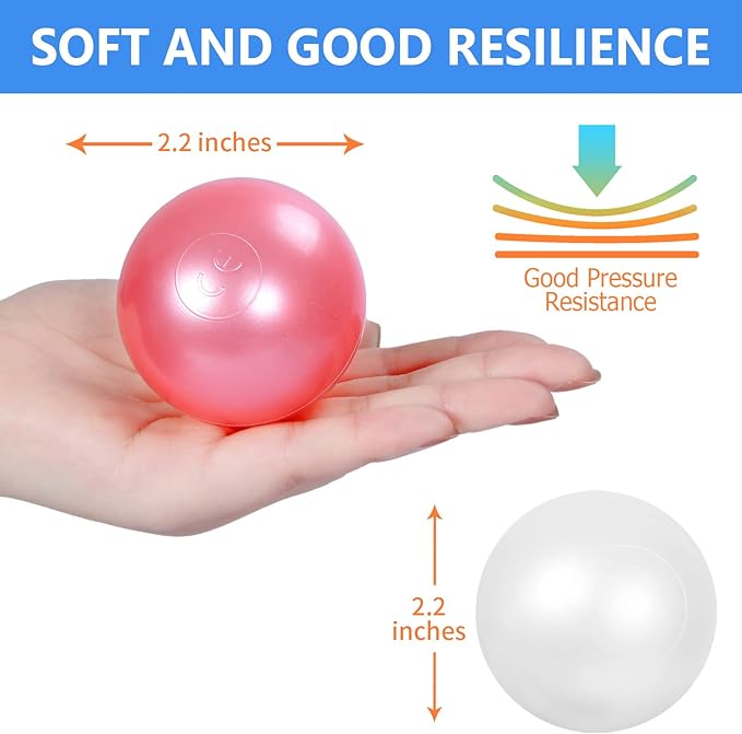 STARBOLO Ball Pit Balls for Toddlers Phthalate Free BPA Free Non-Toxic Crush Proof Play Balls for Toddlers Kids Pool Playhouse Pack of 100 200 500