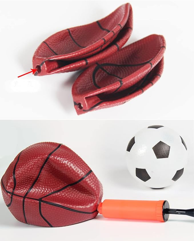 Sports Balls with Hand Pump for Kids and Toddlers - (Pack of 2) 6-Inch Diameter Rubber Sport Ball Set Includes Soccer Ball Basketball for Fun Outdoors and Backyard
