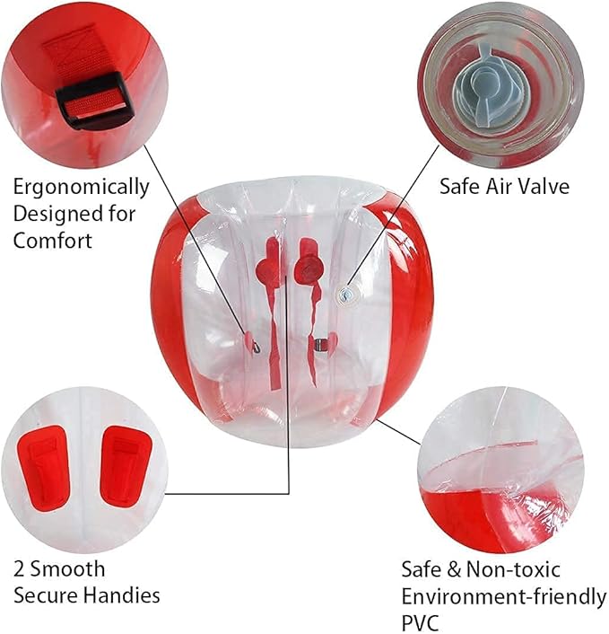 SUNSHINE-MALL 48 inch 2 pcs Bumper Sumo Ball for Adults,Kids, Inflatable Bounce Body Zorb Ball for Outdoor Team Gaming Play for 6 Ages+ (red+Blue)