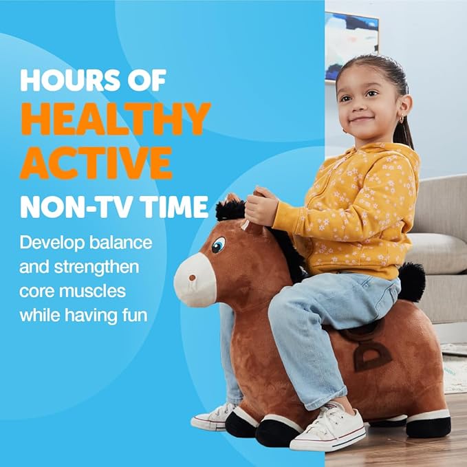 Waddle Inflatable Animal Hopper - Kids, Toddler Toys, Bouncy Animal Hopper, Hopping Plush Toy, Indoor and Outdoor, Pump Included, Riding Toys for Boys and Girls Ages 2 and Up