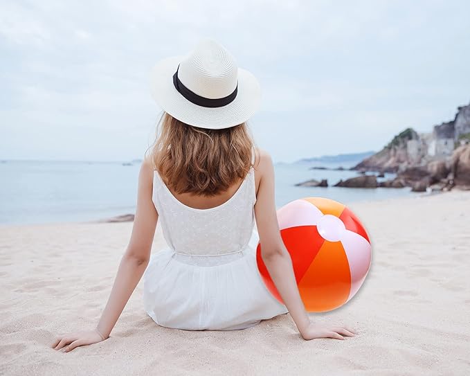 PENTA ANGEL Beach Balls 2PCS 12 Inch Inflatable/Blow Up Classic Rainbow Color Summer Swimming Pool Party Favors Water Toy Beachball for Women Men Adults Playing