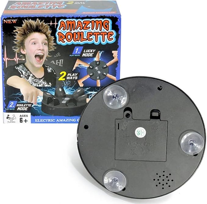 Shock Roulette Party Game Interesting Party GameToy Electric Game of Chance Micro Roulette Polygraph Finger ShockGame Toy Party Gift Electric Shock Detector Game Analyzer Consoles,for 2-6 Palyers