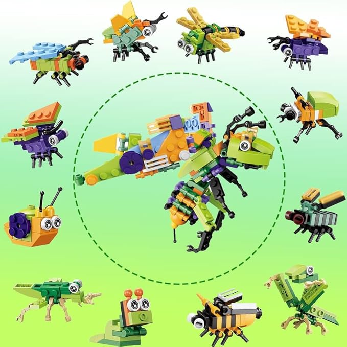 UMEELR 12 PCS Pre Filled Easter Eggs Insect 12 in 1 Mini Toys for Kids Easter Party Favors, Easter Basket Stuffers, Easter Basket Filler, Easter Gifts, Easter Egg Prizes