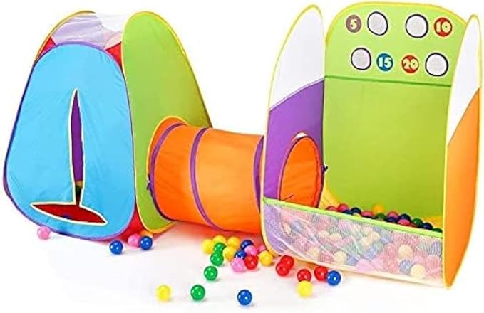 Alvantor® Kids Tent Play Tent Fun Toss It Game Zone 3-in-1 Pop Up Play Tunnel Indoor Outdoor Great Game & Toy Gift for Children (Include 4 Balls)
