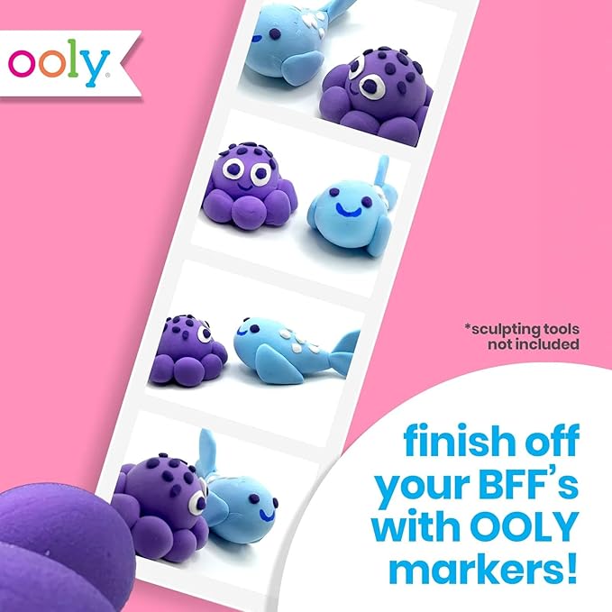 Ooly Air Dry Clay for Kids, 16 Colors Modeling Clay in 4 Tubs, Play Dough Gifts for Kids, Craft Supplies - Creatibles