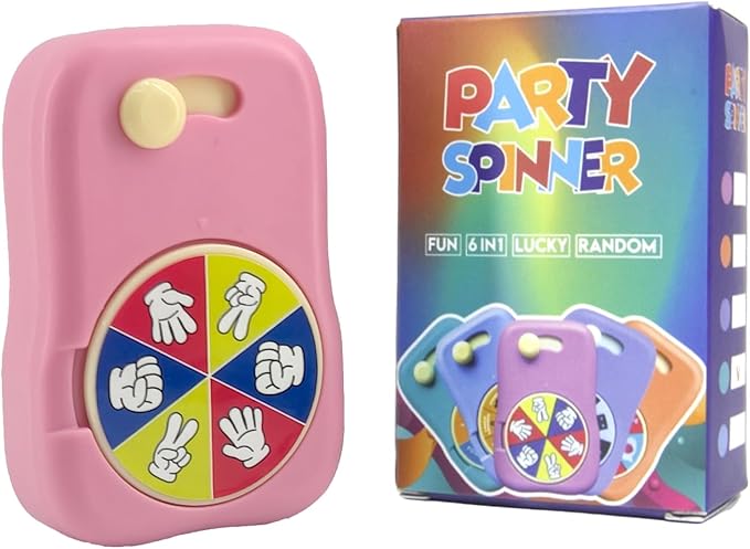 6 Games in 1 Spinner Toys for Party Rock Paper Scissors Kids Fun Christmas Toys White Elephant Gifts Party Game Fidget Toys for Teen Adult(Pink)