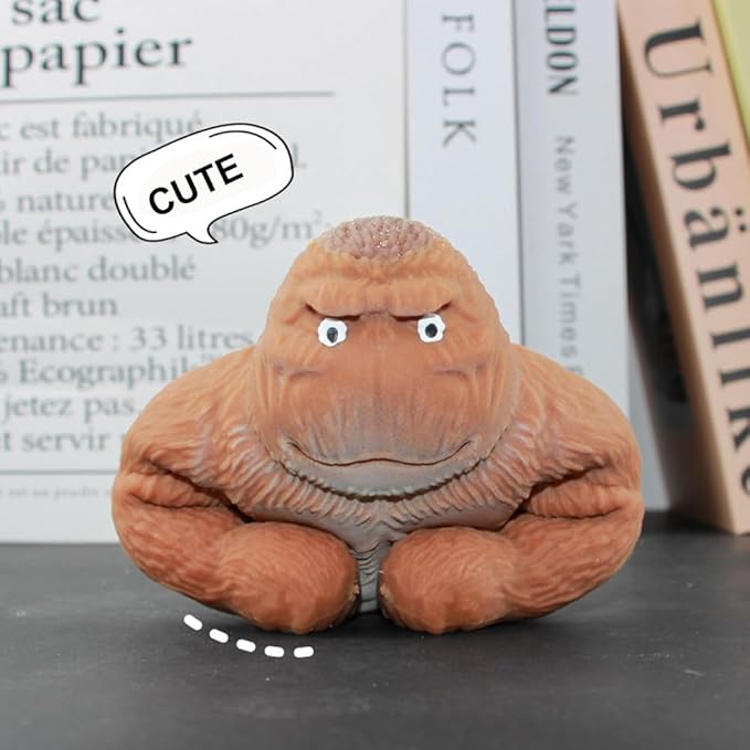 2 Pack Random Color Funny Squishy Monkey Stress Balls for Kids and Adults, Gift Gorilla Sensory Balls Fidget Toy for Party Favors, Decompress and Squeeze Stress Toy