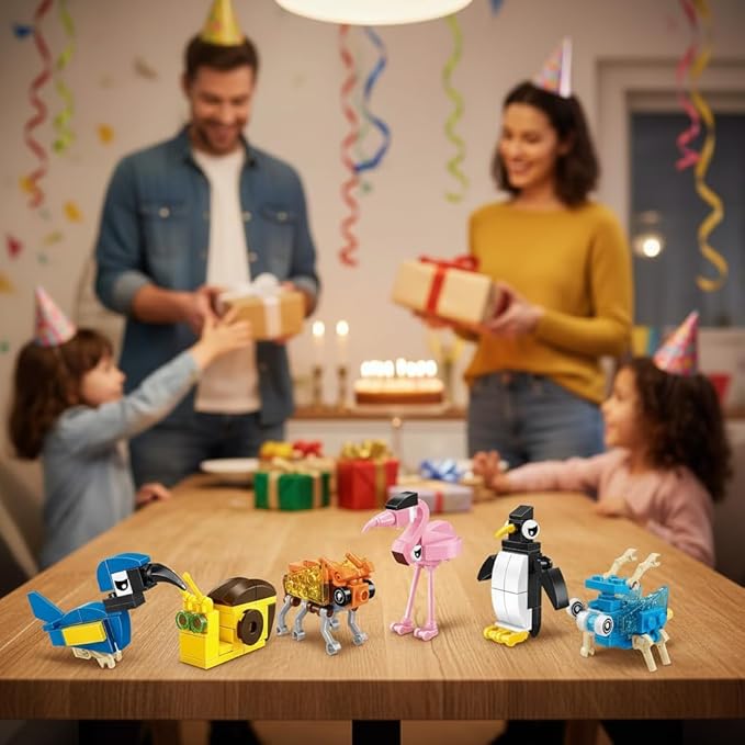 Party Favors for Kids - 24 Pack Animals Building Blocks for Goodie Bags Stocking Stuffers Classroom Prizes Birthday Gifts Toy Building Sets for Kids 6-12yrs