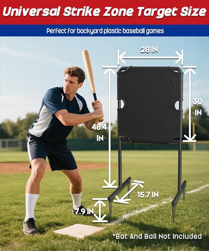 Garbuildman Baseball Strike Zone Target for Plastic Balls, Portable Metal Frame Pitching & Hitting Training Tool for Outdoor