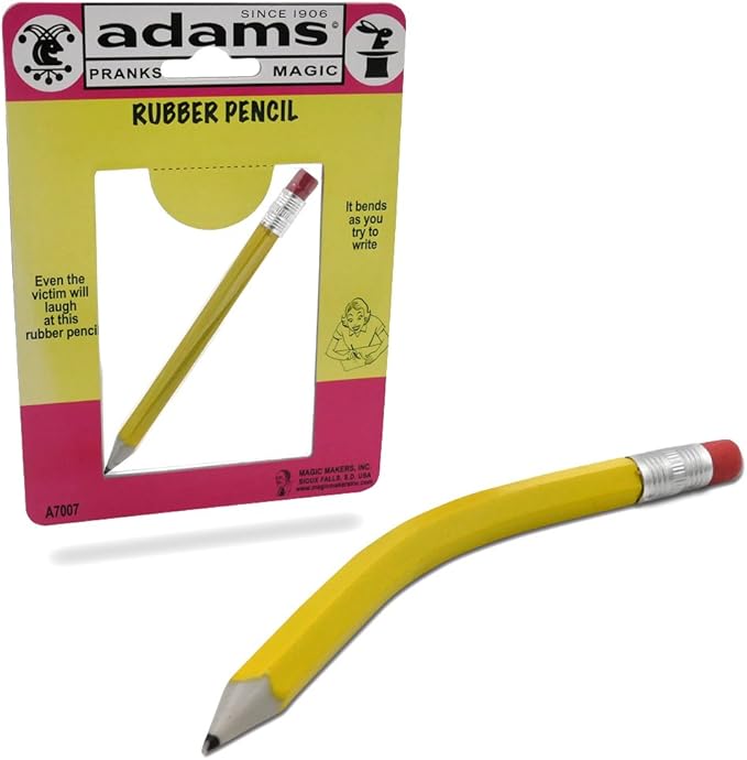 Adams Pranks and Magic - Rubber Pencil - 2 Pack Classic Novelty Prank Toy