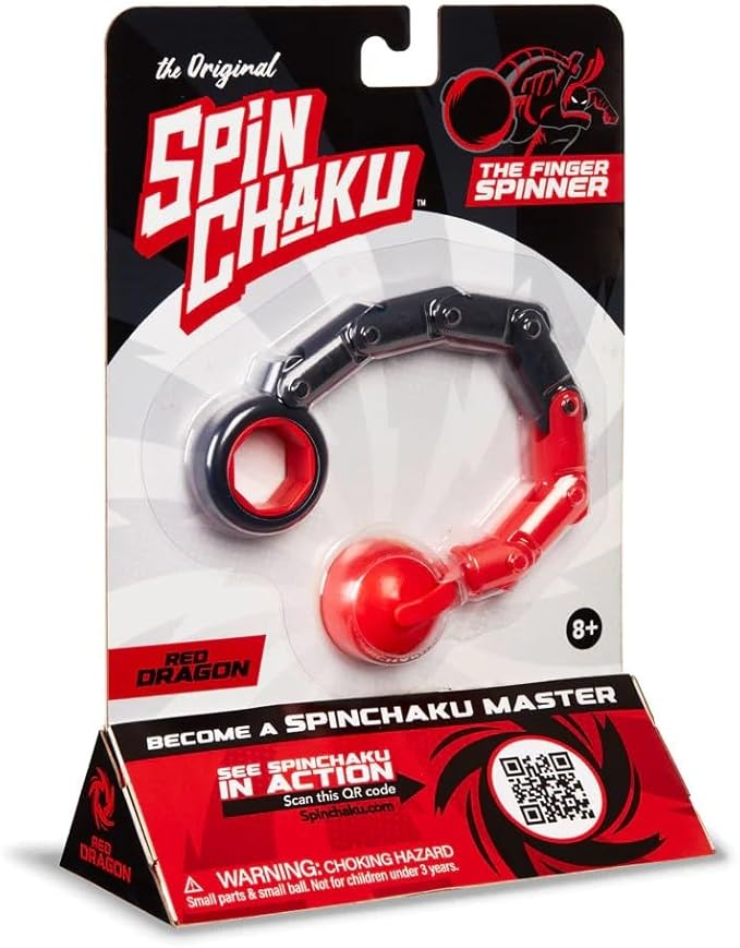 Original Finger Spinner Skill Toy for Kids & Teens, Cool Fidget Spinner for Fun Tricks, Builds Focus, Hand-Eye Coordination, Dexterity, Reflexes & Motor Skills - Red Dragon