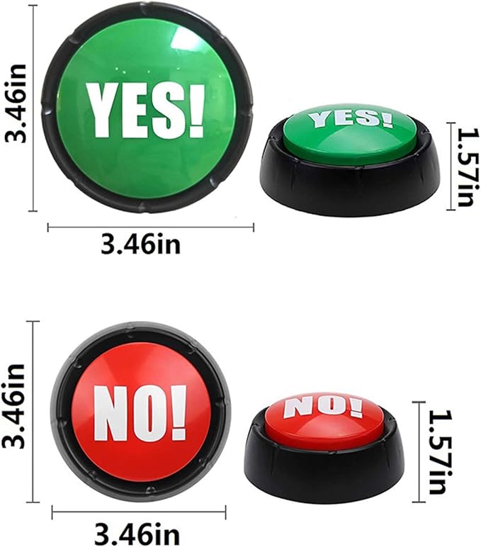 Joffreg NO Sound Button,Yes Sound Button,Pack of 2