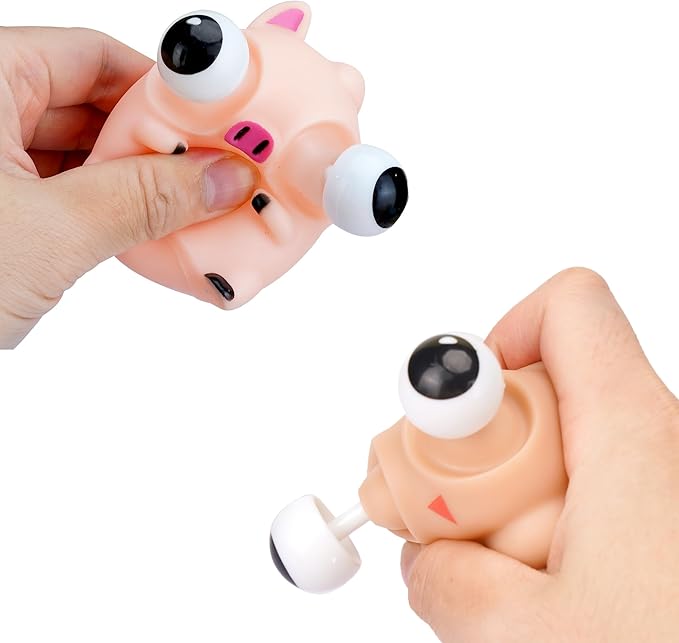 Animal Eye-Popping Squeeze Toys with Pop Out Eyes Stress Relief Toy Balls Fun Sensory Fidget Autism Toy Gifts for Kids Boys Girls 8 Pack