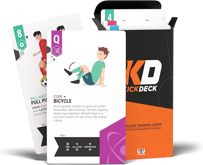 KickDeck - 52 Card Soccer Training Program for All Skill Levels and Ages - Comprehensive Skill Development and Fun Workouts