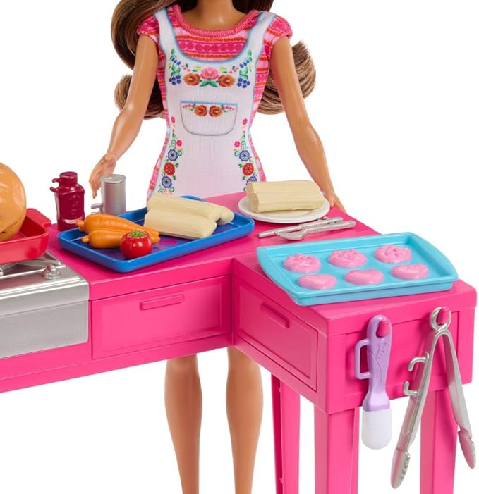 Barbie and Teresa Recipe for Friendship Teresa Fashion Doll & Kitchen Playset with 20+ Accessories Including Color-Change Cookies