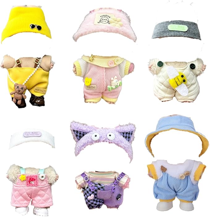 Clothes for 17 cm Dolls - 6 Set Clothes for 6.7 inch Doll, Premium Stylish Outfit with Accessories for Play & Display(No Doll (SET3)