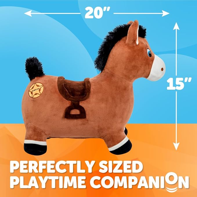 Waddle Inflatable Animal Hopper - Kids, Toddler Toys, Bouncy Animal Hopper, Hopping Plush Toy, Indoor and Outdoor, Pump Included, Riding Toys for Boys and Girls Ages 2 and Up