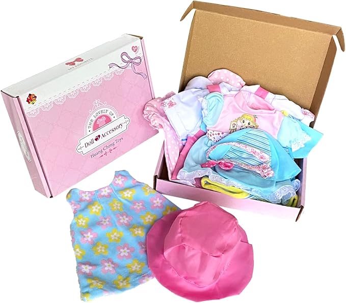 12 Pcs Set Handmade Baby Doll Clothes Dress Outfits Costumes for 12 13 14 15 inch Doll，Doll Hat Umbrella Mirror Comb Girl Christmas Birthday Gift for Little Girl