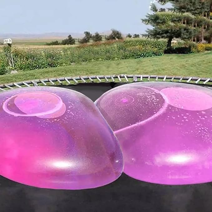 OULUN Pink Giant Water Bubble Ball 47 Inch Inflatable Water-Filled Soft Rubber Ball for Outdoor, Beach, Pool & Garden Parties