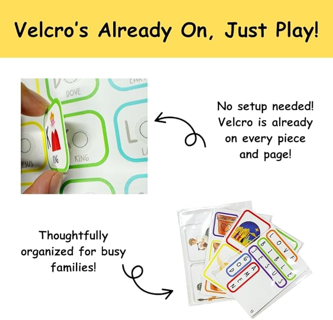 Bible Busy Book for Toddlers Ages 3 and Up - Montessori Sensory Toys Busy Board Homeschool Preschool Learning Activities - Gifts for 3 Year Old Boys - 4 Year Old Girls Birthday Gifts Easter Baptism