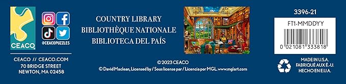 Ceaco - David Maclean - Country Library - 1000 Piece Jigsaw Puzzle