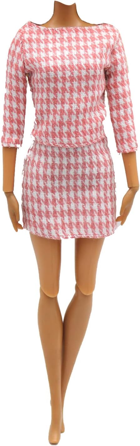Doll Clothes, 5 Sets Outfits Winter Dresses Pants Windbreaker Hat for 11.5 inch Dolls Accessories Random Style (C)