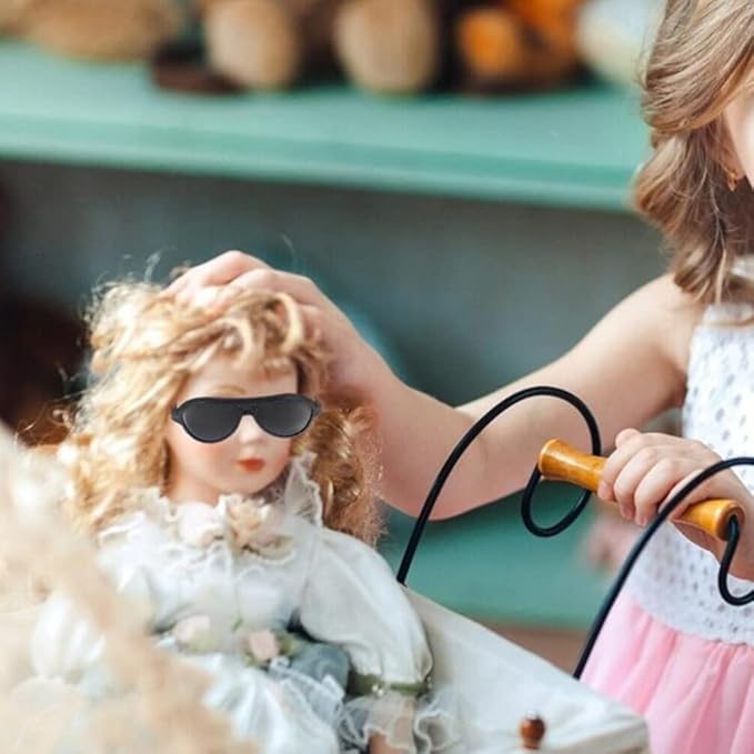 TOYANDONA 60pcs Doll Sunglasses, 4 Colors Glasses Doll Eyeglasses Miniature Sunglasses Mini Glasses for House Crafts Costume Accessories