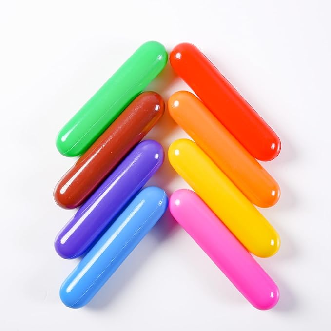 STARBOLO Ball Pit Balls Giant Sprinkles 500pcs Ball Pit Balls Crush Proof Plastic Toy Balls for Toddlers Ball Pits, Ball Pit Play Tent, Baby Pool Water Toys(Rainbow 8 Color;Candy Long Balls)