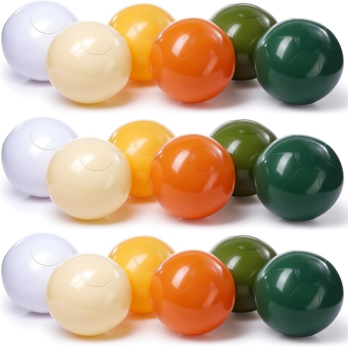 Realspring 24 Pcs Inflatable Beach Balls for Kids Bulk Pastel Solid Color Jumbo Beach Ball Swim Pool Floating Toys Baby Shower Birthday Summer Party Decor(Mainly Green, Yellow, Brown, White,18 Inch)