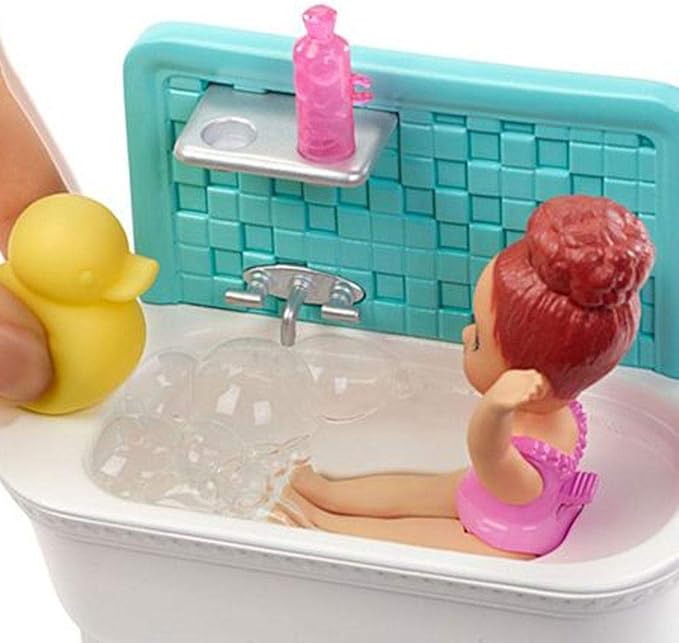 Barbie Skipper Babysitters Inc. Bathtime Playset, Brunette