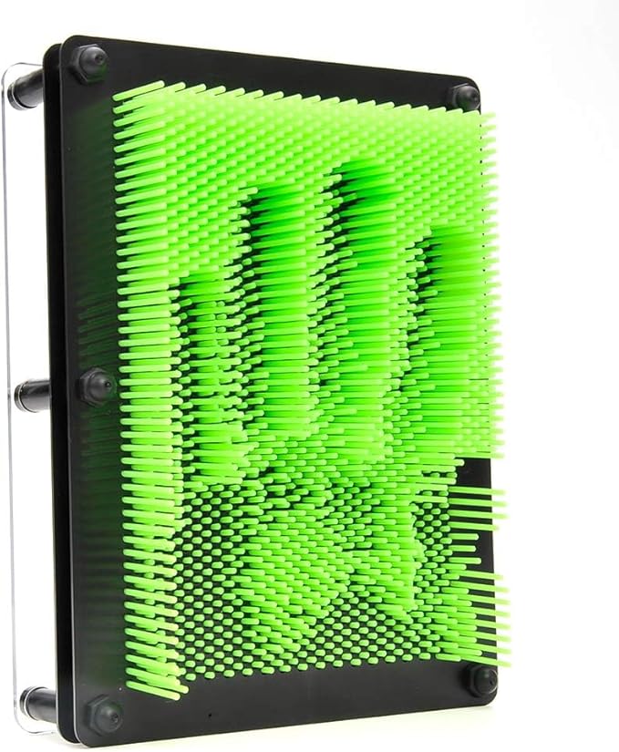 PowerTRC 3D Pin Art Sculpture Pin Impression Toy 8"X6" Hand Mold | Novelty Gifts | Green