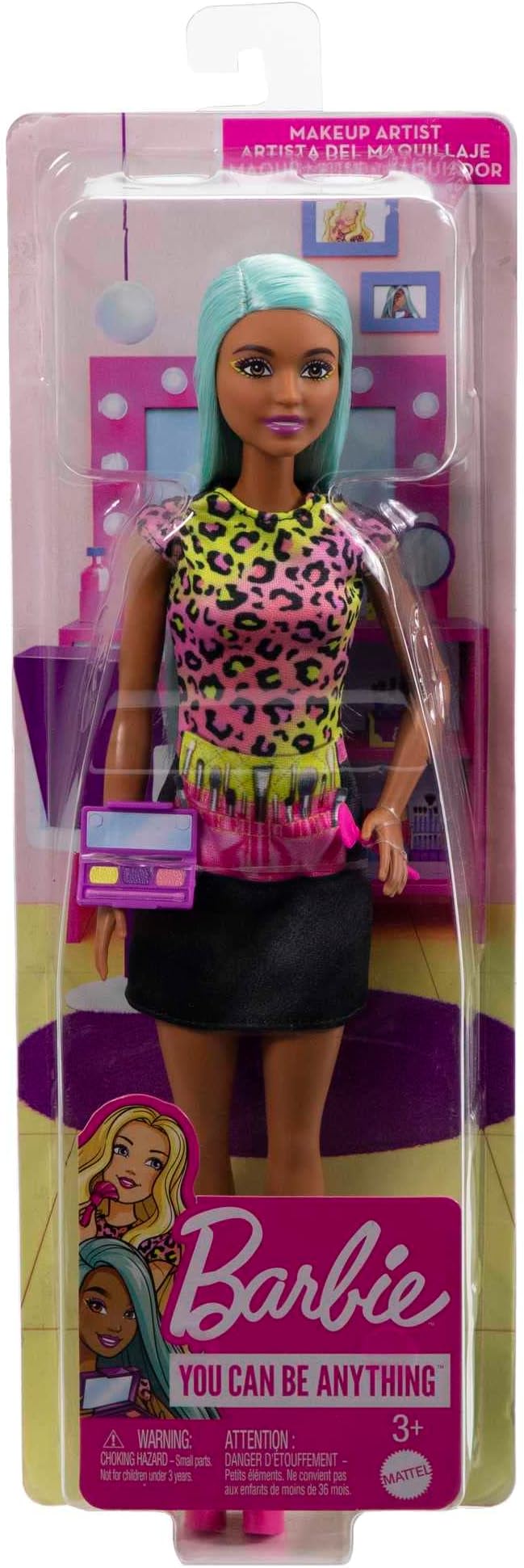 Barbie Doll & Accessories, Career Makeup Artist Doll with Teal Hair, Career-Themed Accessory like Palette and Brush
