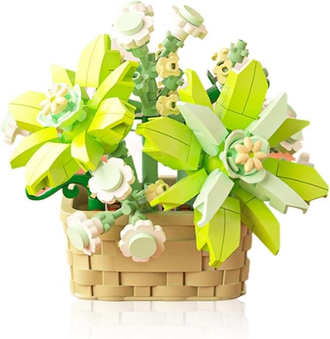 Mini Flowers Building Block Set,Flower Blocks Toys,Plants and Succulent Toys,Building Block Flowerpot，Botanical Collection Birthday Gift for Girls Boys Adults Kids Ages 6+ (Gardenia 206Psc)